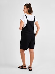 JoJo Maman Bébé Black Jersey Maternity Short Dungarees - Image 2 of 4