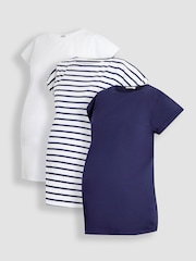 JoJo Maman Bébé Midnight Maternity Boyfriend 100% Cotton T-Shirts 3 Pack - Image 1 of 1