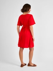 JoJo Maman Bébé Red Broderie Maternity Mini Dress - Image 2 of 4