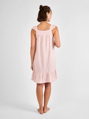 JoJo Maman Bébé Pink Frill Sleeve Maternity Nightdress - Image 2 of 4