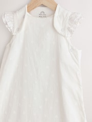 White Broderie 1 Tog Baby 100% Cotton Sleep Bag - Image 5 of 8