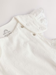 White Broderie 1 Tog Baby 100% Cotton Sleep Bag - Image 6 of 8