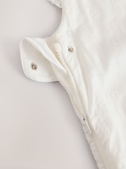 White Broderie 1 Tog Baby 100% Cotton Sleep Bag - Image 7 of 8