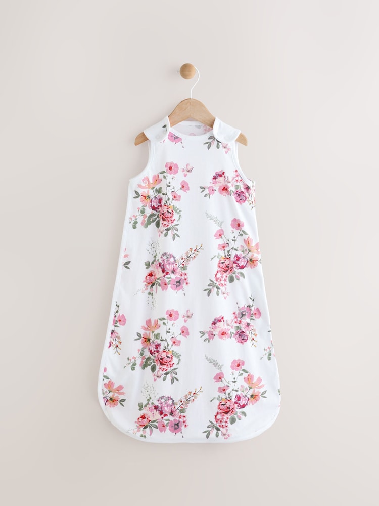 Floral Print 0.5 Tog Baby 100% Cotton Sleep Bag - Image 1 of 8