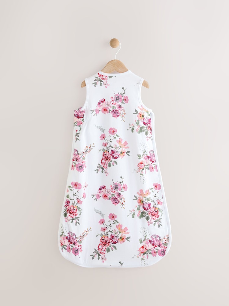 Floral Print 0.5 Tog Baby 100% Cotton Sleep Bag - Image 2 of 8