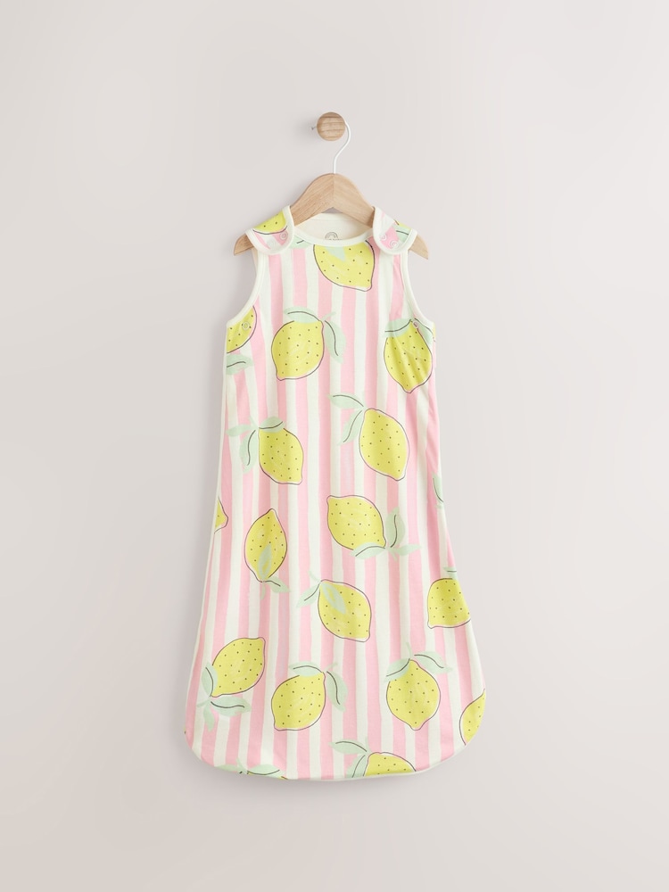 Stripe Lemon 0.5 Tog Baby 100% Cotton Sleep Bag - Image 1 of 8