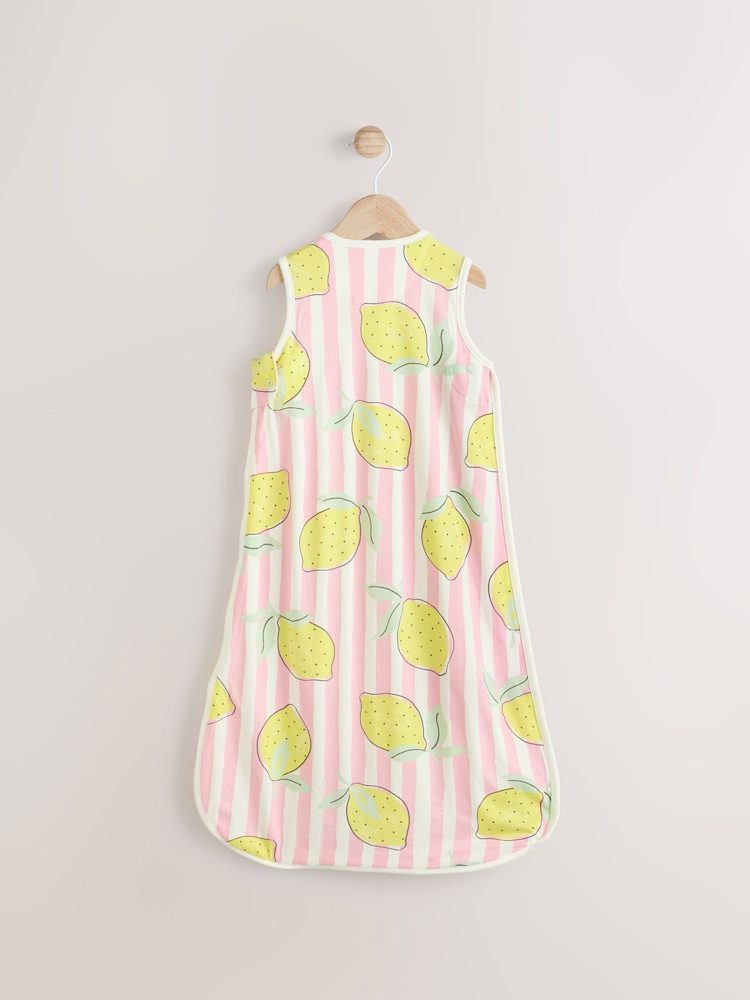 Stripe Lemon 0.5 Tog Baby 100% Cotton Sleep Bag - Image 2 of 8