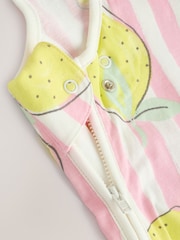 Stripe Lemon 0.5 Tog Baby 100% Cotton Sleep Bag - Image 7 of 8