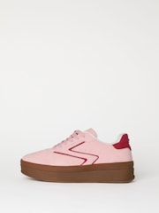 Lipsy Pink Chunky Gum Lace Up Flatform Striped Trainers - Image 5 of 5