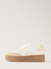Белый - Lipsy Chunky Gum Lace Up Flatform Striped Trainers - Изображение 4 из 4
