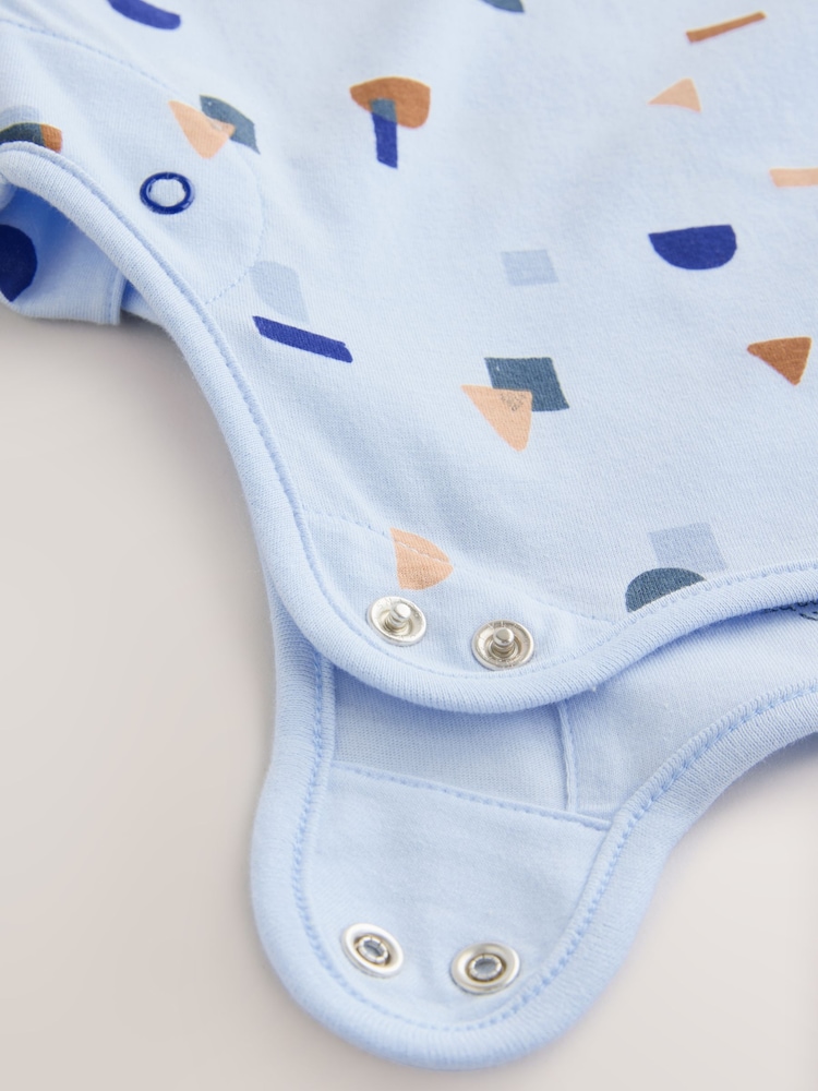 Blue Mini Shapes Baby 0.5 Tog 100% Cotton Sleep Bag - Image 6 of 8