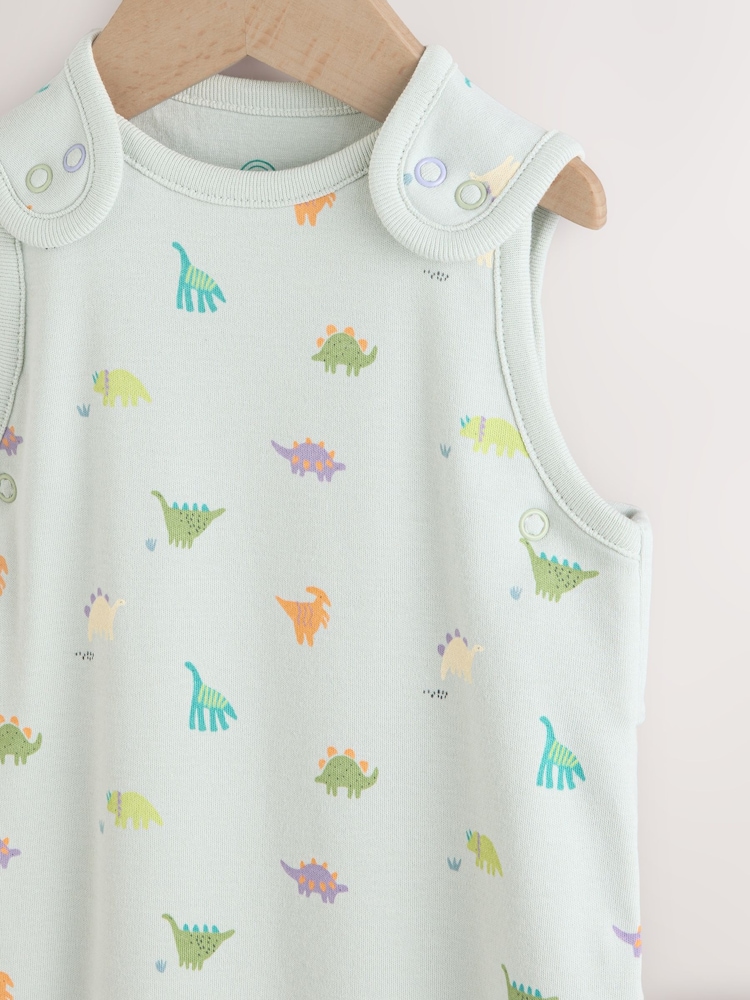 Sage Mini Dino Baby 1 Tog 100% Cotton Sleep Bag - Image 5 of 8