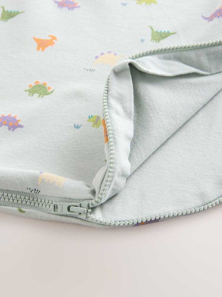 Sage Mini Dino Baby 1 Tog 100% Cotton Sleep Bag - Image 8 of 8