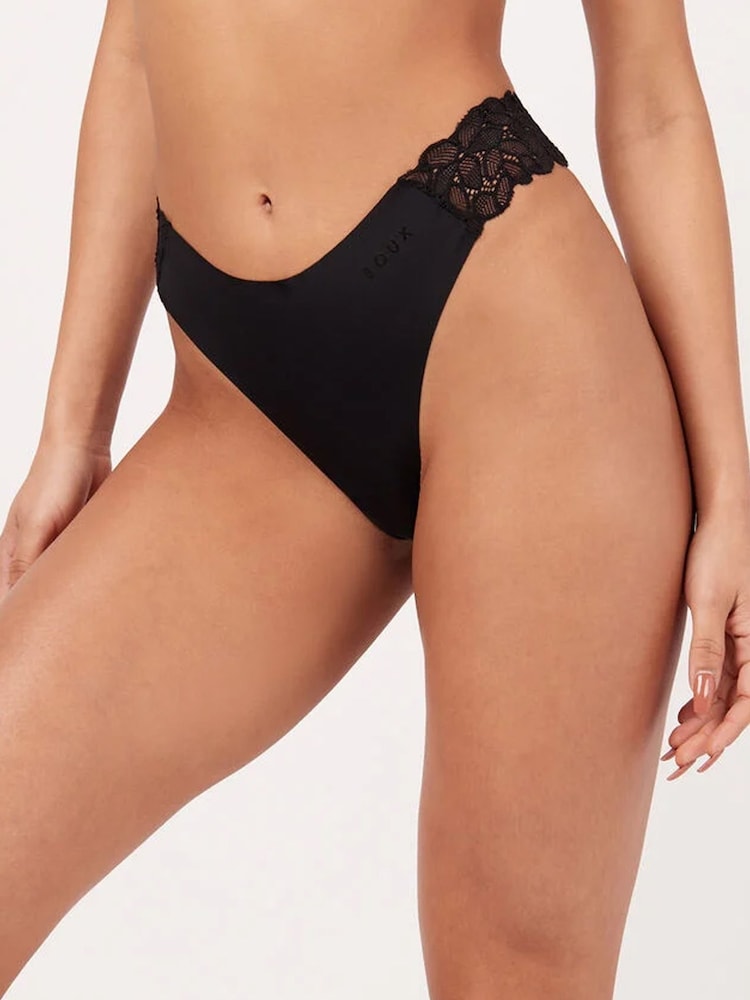 Boux Avenue Talulla MF & Lace Black Thongs 5 Pack - Image 2 of 5