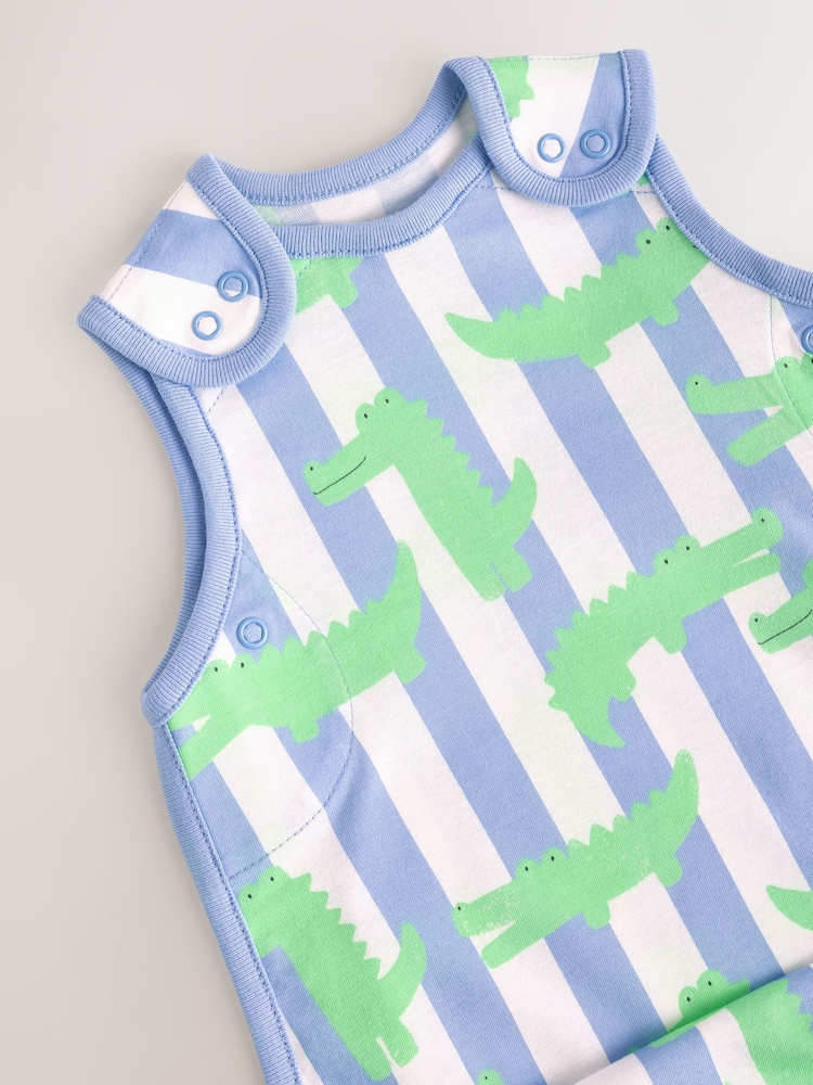 Crocodile Stripe Baby 0.5 Tog 100% Cotton Sleep Bag - Image 6 of 8