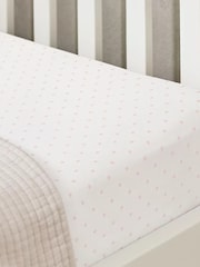 The White Company Pink 100% Cotton Star Bed Fitted Sheet - Image 1 of 1