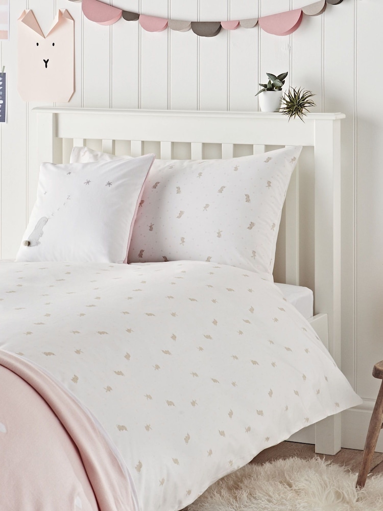 طقم سرير قطن 100% Easy Care Sleepy Bunny من The White Company - صورة 1 من 4