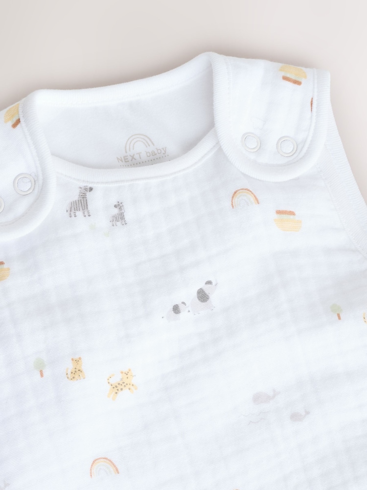Jungle Muslin 1 Tog Baby 100% Cotton Sleep Bag - Image 6 of 9
