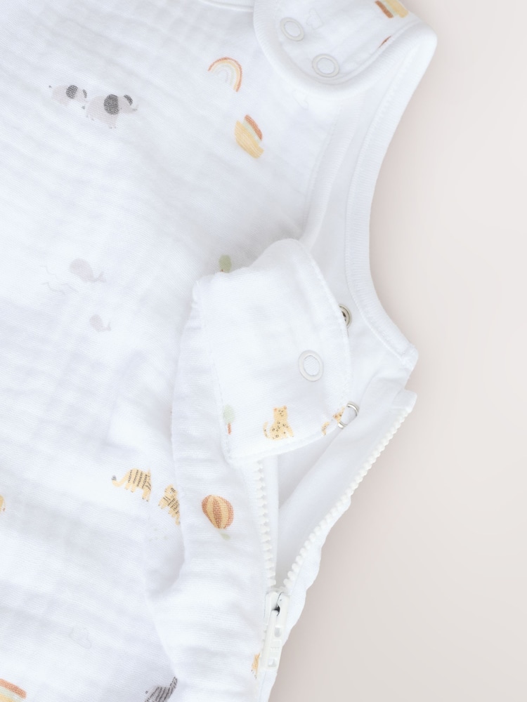 Jungle Muslin 1 Tog Baby 100% Cotton Sleep Bag - Image 8 of 9
