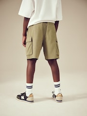 Khaki Green Linen Cargo Shorts (3-16yrs) - Image 2 of 4