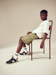 Khaki Green Linen Cargo Shorts (3-16yrs) - Image 3 of 4