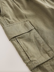 Khaki Green Linen Cargo Shorts (3-16yrs) - Image 8 of 8