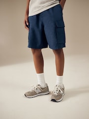 Blue Linen Cargo Shorts (3-16yrs) - Image 1 of 7