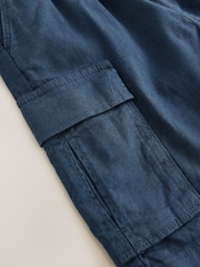 Blue Linen Cargo Shorts (3-16yrs) - Image 6 of 7
