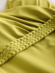 Lime Green Plaited Belt Tummy Control Plunge Wrap Swimsuit - Image 9 of 10