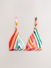 Felle meerkleurige strepen - Driehoekige bikinitop met gerimpelde bandjes - Image 6 of 8
