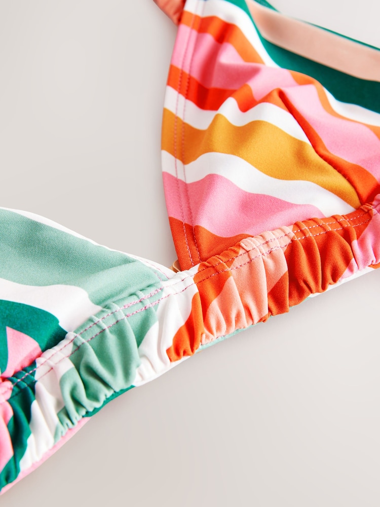 Felle meerkleurige strepen - Driehoekige bikinitop met gerimpelde bandjes - Image 7 of 8
