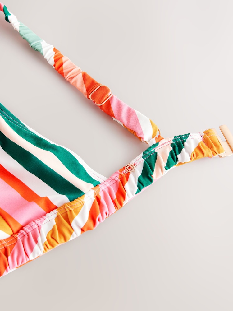 Felle meerkleurige strepen - Driehoekige bikinitop met gerimpelde bandjes - Image 8 of 8