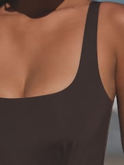 Chocolate Brown Twist Scoop Tummy Control Swimsuit - Image 6 of 7