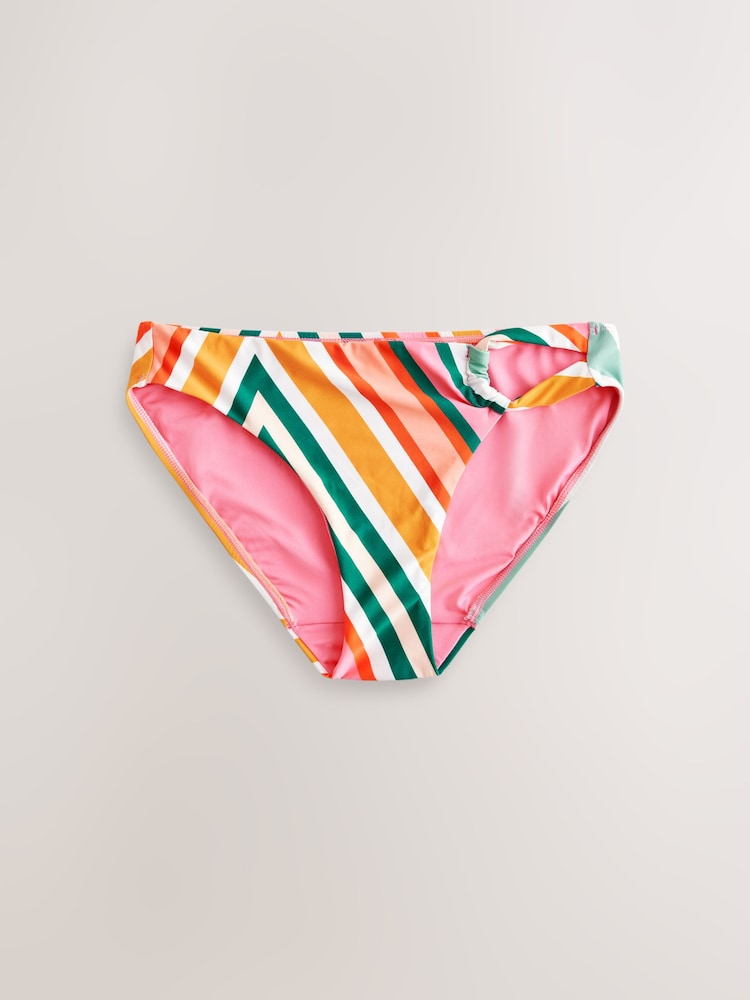 Rayure multicolore brillante - Bas de Bikini haut noué - Image 5 of 8