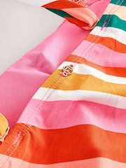 Bright Multicolour Stripe Bandeau Ruched Leg Tummy Control Shaping Swimsuit - Image 9 of 9