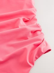 Coral Pink Frill Bandeau Tummy Control Swimsuit - Image 6 of 6