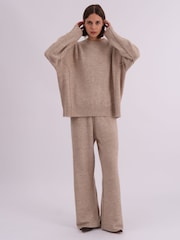 Natural - Religion Oversized Rick Crew Neck Co-ord Jumper With Exposed Seams - Imagen 1 de 6