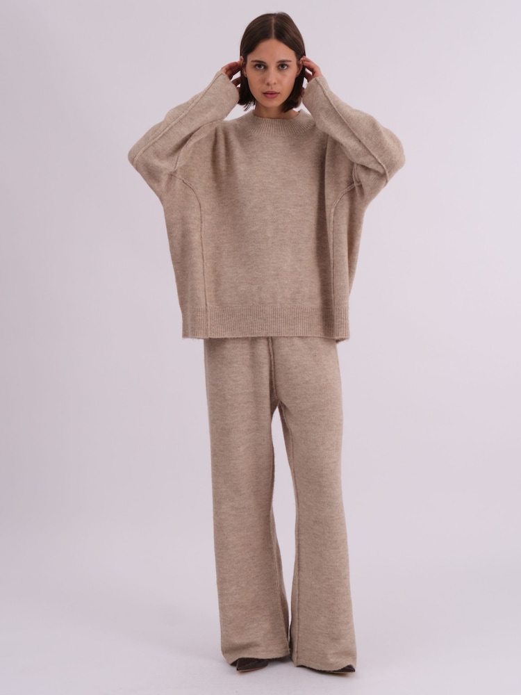 Natural - Religion Oversized Rick Crew Neck Co-ord Jumper With Exposed Seams - Imagen 1 de 6