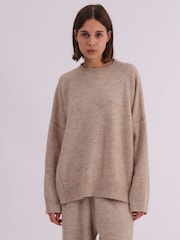 Natural - Religion Oversized Rick Crew Neck Co-ord Jumper With Exposed Seams - Imagen 2 de 6