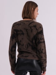 Religion Light Black Reverse Tie Front Jumper in Soft Wool Mix - Image 2 of 6
