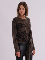 Religion Light Black Reverse Tie Front Jumper in Soft Wool Mix - Image 6 of 6