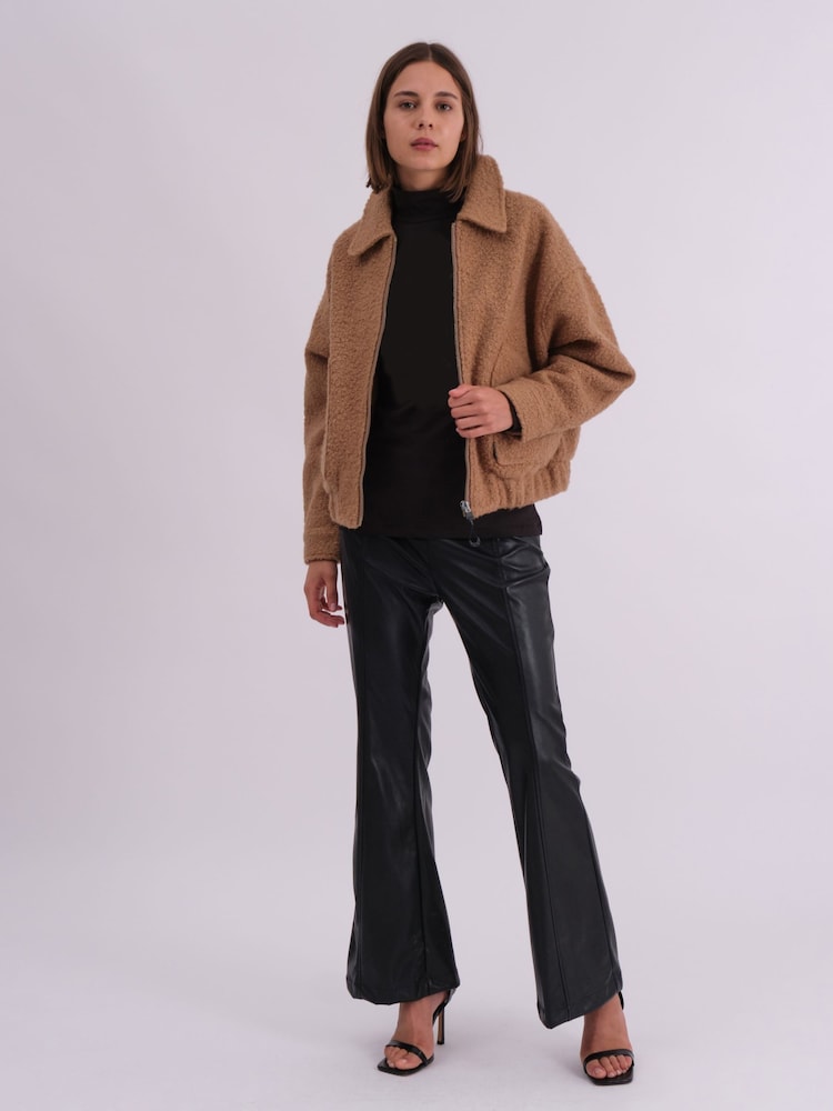 Religion Natural Dream Oversized Boucle Bomber Jacket With Patch Pockets - Image 2 of 8