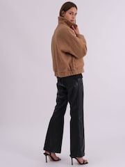 Religion Natural Dream Oversized Boucle Bomber Jacket With Patch Pockets - Image 6 of 8
