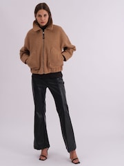 Religion Natural Dream Oversized Boucle Bomber Jacket With Patch Pockets - Image 7 of 8