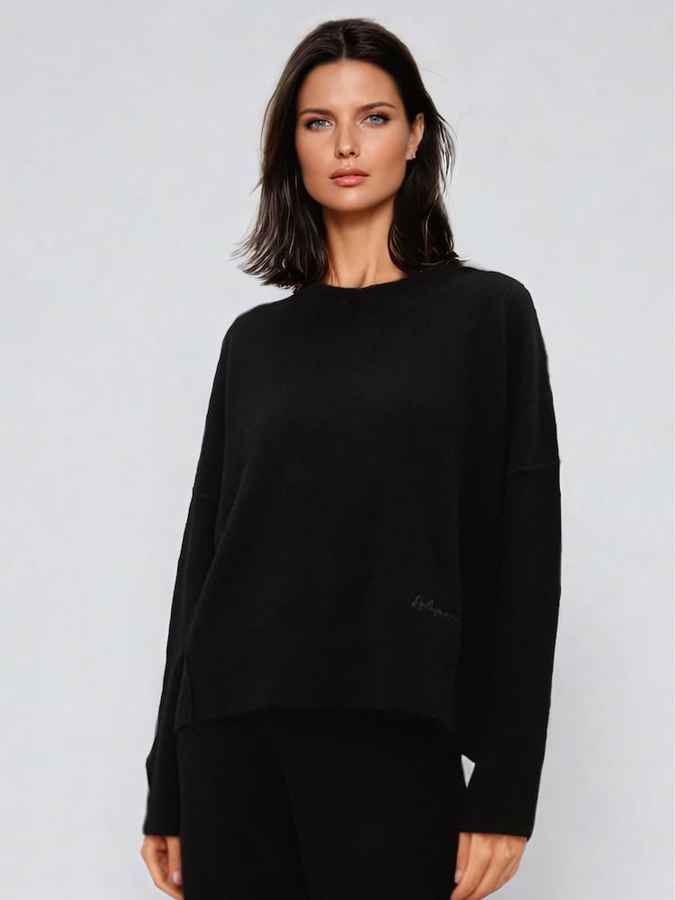 Religion Black Oversized Rick Crew Neck Co-ord Jumper With Exposed Seams - Image 1 of 6