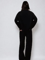 Religion Black Oversized Rick Crew Neck Co-ord Jumper With Exposed Seams - Image 3 of 6