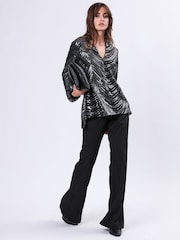 Religion Metallic Division Sequin Tunic Top With Bell Sleeves - Image 4 of 6