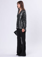Religion Metallic Division Sequin Tunic Top With Bell Sleeves - Image 5 of 6