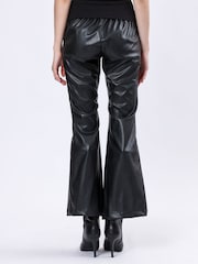 Religion Black Force Flared Leather Look Trousers - Image 4 of 6