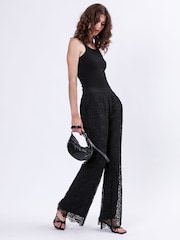 Religion Black Lily High waisted Flared Intricate Lace Trousers - Image 2 of 6